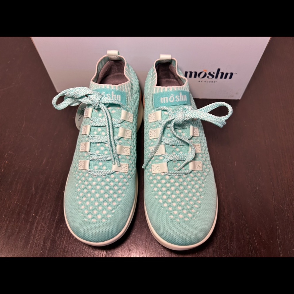 Moshn By Klogs Vigor Knit Shoes Sneakers Aqua Green Womans 6M - Picture 4 of 16
